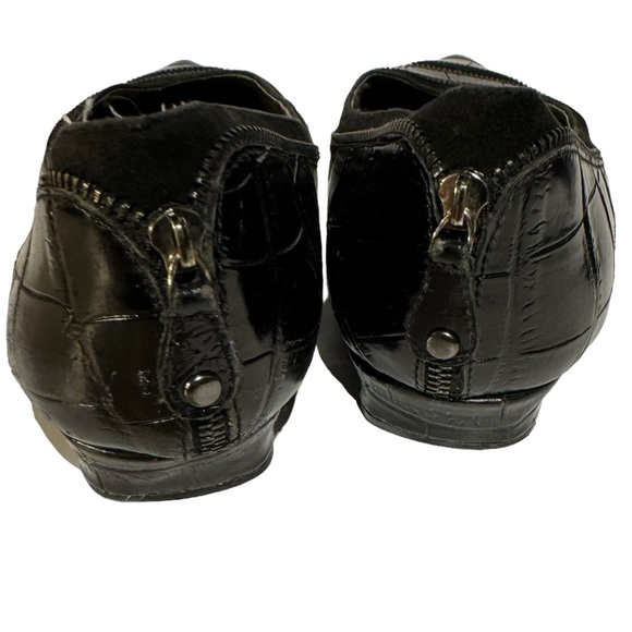 SAME EDELMAN CROCODILE ZIPPER FLATS 6.5 - Picture 5 of 6